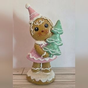 Gingerbread Friends Figurine 6" Holiday Christmas Home Decor Accent